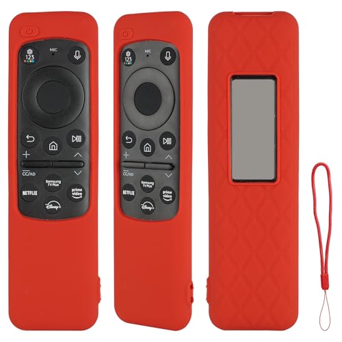Silikon-Fernbedienung Fall kompatibel mit Samsung BN59-01432A BN59-01432D BN59-01455E BN59-01432J TV Fernbedienung Stoßfeste Schutzhülle mit einem Lanyard (Rot) von CTRLBETTER