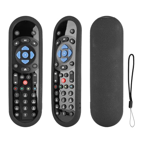 Silikon Fernbedienung Fall kompatibel mit Sky Q TV Box Fernbedienung Stoßfeste Schutzhülle mit einem Lanyard (Schwarz) von CTRLBETTER