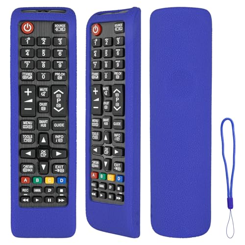 Silikon-Fernbedienung kompatibel mit Samsung BN5901175N BN5901268D AA5900786A BN5901175Q BN5901175P BN5901189A BN5901315B TV Fernbedienung Stoßfeste Schutzhülle mit einem Lanyard (Blau) von CTRLBETTER