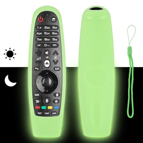Silikon-Fernbedienungsgehäuse kompatibel mit LG AKB75855501 AN-MR650A AN-MR600 AN-MR650 AN-MR18BA AN-MR19BA TV Fernbedienung Stoßfeste Schutzhülle mit einem Schlüsselband (Neongrün) von CTRLBETTER