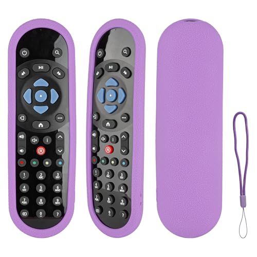 Silikon-Fernbedienungshülle kompatibel mit Sky Q TV Box Fernbedienung Stoßfeste Schutzhülle mit einem Schlüsselband (Lila) von CTRLBETTER