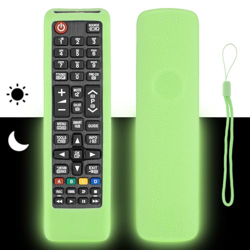 Silikonhülle Fernbedienung kompatibel mit Samsung BN59-01268D AA59-00786A BN59-01175Q BN59-01175P BN59-01189A TV Fernbedienung Stoßfeste Schutzhülle mit einem Lanyard (Neongrün) von CTRLBETTER