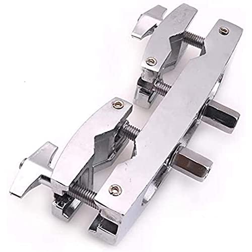 Drum Clamp 2 Hole Silver Multi Clamp Cymbal Stand Mount Holder for Drums Cymbals Cowbell Accessory von CTRLZS