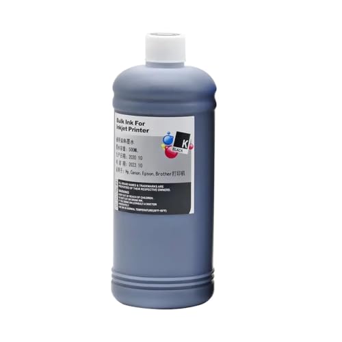 CUAWBAPF 500 ml universelle Nachfülldye -Basis -Tintenbasis mit verschiedenen Tintenstrahldruckern, einschließlich kontinuierlicher Tintenversorgung(Black) von CUAWBAPF