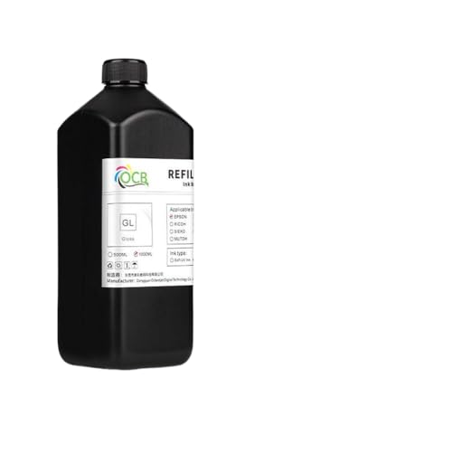 CUAWBAPF Kompatible Harte Tinte Kompatibel mit Verschiedene Tintenstrahldrucker, einschließlich L805 L1800 R290 1390 7800 7880 TX800 XP600 XP300 DX4 DX5 DX6 DX7(Gloss 1000ML) von CUAWBAPF