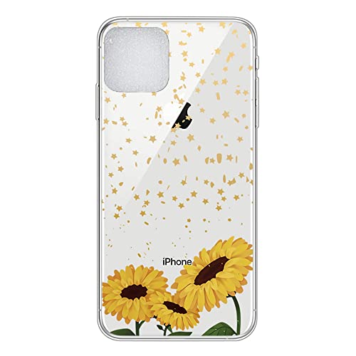 Adolasx Kompatibel für Motorola Moto G72 Hülle Transparent Silikon Klar Ultra Dünn Slim Lustig Motiv Muster Bumper Hüllen Durchsichtig Handyhülle Case Cover für Mädchen Damen Sonnenblume von CUAgain-EU