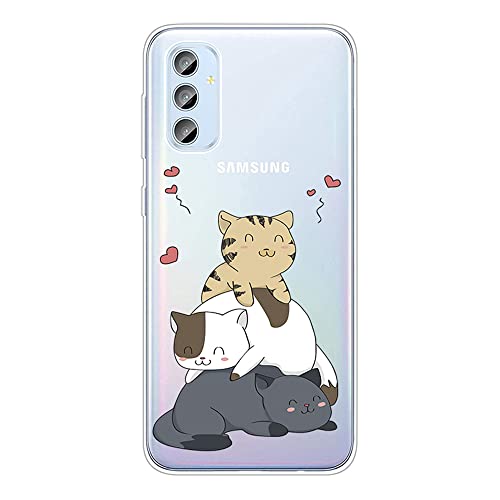 Adolasx Kompatibel für Samsung Galaxy A14 5G 4G Hülle Transparent Silikon Klar Ultra Dünn Slim Lustig Motiv Muster Bumper Hüllen Durchsichtig Handyhülle Case Cover für Mädchen Damen Katze von CUAgain-EU