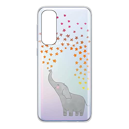 Adolasx Kompatibel für Sony Xperia 10 IV Hülle Transparent Silikon Klar Ultra Dünn Slim Lustig Motiv Muster Bumper Hüllen Durchsichtig Handyhülle Case Cover für Mädchen Damen Elefant von CUAgain-EU