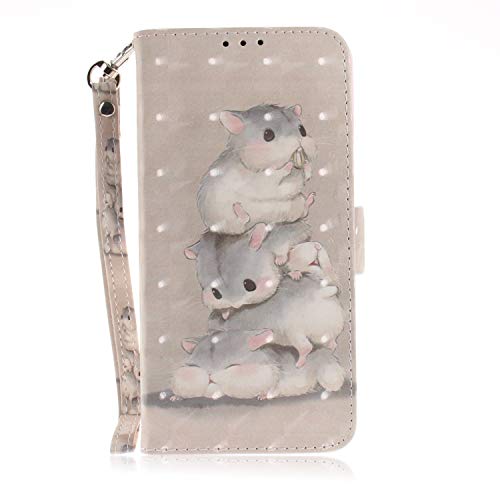 Kompatibel für Samsung Galaxy Note 10 Lite Hülle Klappbar Glitzer 3D Leder Kartenfach Silikon Flip Tier Hüllen Magnetisch Handyhülle Bumper PU Cover Case Mädchen Damen Hamster von CUAgain-EU