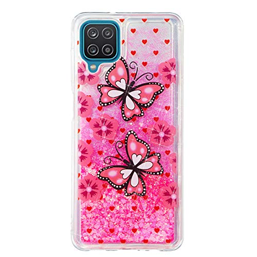 Kompatibel mit Samsung Galaxy A12 Hülle Silikon Glitzer Flüssig Wasser Liquid 3D Transparent Bumper Hüllen Durchsichtig Handyhülle Case Cover für Mädchen Damen Rosa Schmetterling Kompatibel mit Samsung Galaxy A12 Hülle Silikon Glitzer Flüssig Wasser Liquid 3D Transparent Bumper Hüllen Durchsichtig Handyhülle Case Cover für Mädchen Damen Rosa Schmetterling von CUAgain-EU
