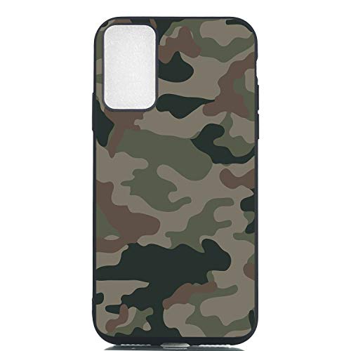 Kompatibel mit Samsung Galaxy A71 4G Hülle Silikon Schwarz Muster Motiv Lustig Matt Hüllen Handyhülle Ultra Dünn Gummi Cover Bumper Case Mädchen Damen Camouflage von CUAgain-EU