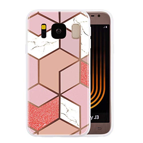 Kompatibel mit Samsung Galaxy S8 Hülle Silikon Marmor Lustig Diamant Muster Gummi Hüllen Handyhülle Cover Ultra Dünn Bumper Slim Handytasche Stoßfest Mädchen Damen Rosa von CUAgain-EU