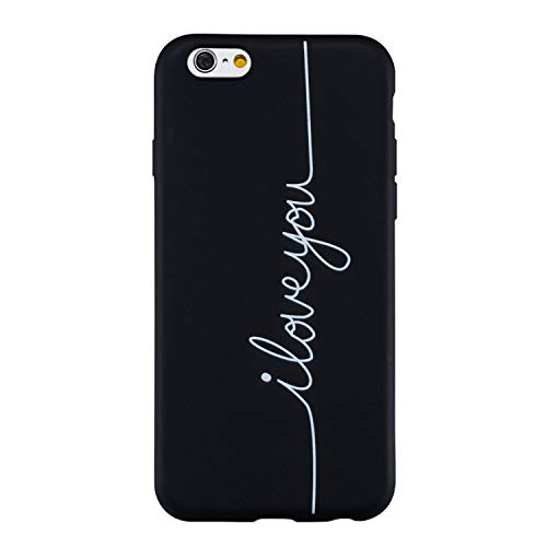 Kompatibel mit iPhone 5/5s/SE 2016 Hülle Silikon Schwarz Muster Ultra Dünn Hüllen Handyhülle Gummi Lustig Kreativ Cover Bumper Kratzfest Case Mädchen Damen Love You von CUAgain-EU