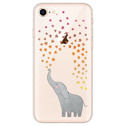 Kompatibel mit iPhone SE 2022 2020/iPhone 7 8 Hülle Transparent Silikon Klar Ultra Dünn Slim Lustig Motiv Muster Bumper Hüllen Durchsichtig Handyhülle Case Cover für Mädchen Damen Elefant Kompatibel mit iPhone SE 2022 2020/iPhone 7 8 Hülle Transparent Silikon Klar Ultra Dünn Slim Lustig Motiv Muster Bumper Hüllen Durchsichtig Handyhülle Case Cover für Mädchen Damen Elefant von CUAgain-EU