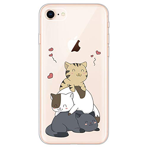 Kompatibel mit iPhone SE 2022 2020/iPhone 7 8 Hülle Transparent Silikon Klar Ultra Dünn Slim Lustig Motiv Muster Bumper Hüllen Durchsichtig Handyhülle Case Cover für Mädchen Damen Katze Kompatibel mit iPhone SE 2022 2020/iPhone 7 8 Hülle Transparent Silikon Klar Ultra Dünn Slim Lustig Motiv Muster Bumper Hüllen Durchsichtig Handyhülle Case Cover für Mädchen Damen Katze von CUAgain-EU