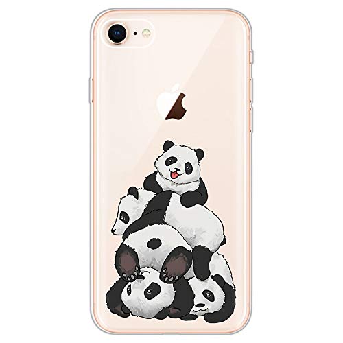 Kompatibel mit iPhone SE 2022 2020/iPhone 7 8 Hülle Transparent Silikon Klar Ultra Dünn Slim Lustig Motiv Muster Bumper Hüllen Durchsichtig Handyhülle Case Cover für Mädchen Damen Panda Kompatibel mit iPhone SE 2022 2020/iPhone 7 8 Hülle Transparent Silikon Klar Ultra Dünn Slim Lustig Motiv Muster Bumper Hüllen Durchsichtig Handyhülle Case Cover für Mädchen Damen Panda von CUAgain-EU