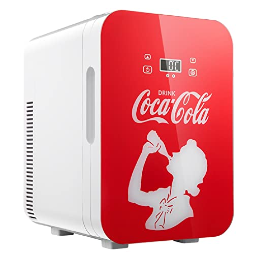 °CUBES Coca-Cola MINI I Mini-Kühlschrank mit hochwertigem Glasdruck I LCD Display mit Touch-Panel I mit 2 Anschlüssen 12V/220V von °CUBES