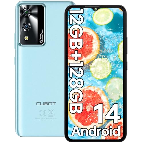 CUBOT A10 Handy Ohne Vertrag, 12(4+8) GB+128GB/1TB, Android 14 Smartphone Günstig, 6.56 Zoll HD+/90Hz Bildschirm, 48MP+16MP Kamera, 5100mAh, Dual SIM 4G Simlockfreie Handys, Face ID/GPS/OTG von CUBOT