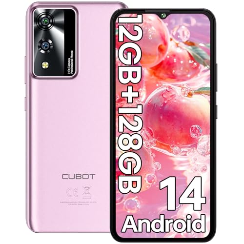 CUBOT A10 Smartphone Ohne Vertrag, 12(4+8) GB+128GB/1TB, Android 14 Handy Günstig, 6.56 Zoll HD+/90Hz Bildschirm, 48MP+16MP Kamera, 5100mAh, Dual SIM 4G Simlockfreie Handys, Face ID/GPS/OTG (Violett) von CUBOT