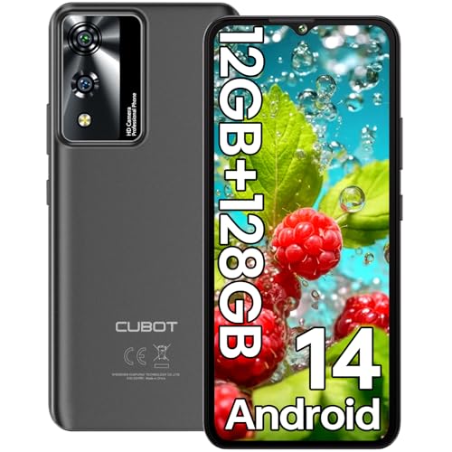 CUBOT A10 Smartphone Ohne Vertrag, 12(4+8) GB+128GB/1TB, Android 14 Handy Günstig, 6.56 Zoll HD+/90Hz Bildschirm, 48MP+16MP Kamera, 5100mAh, Dual SIM 4G Simlockfreie Handys, Face ID/GPS/OTG von CUBOT