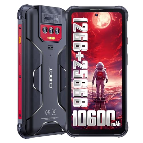 CUBOT Kingkong 8(2024) Outdoor Smartphone Android 13-10600mAh, 12GB+256GB/1TB Outdoor Handy Ohne Vertrag, 6,52 Zoll Display baustellenhandy, mit 5000LM LED Taschenlampe, 48MP Kamera/IP68/69K/NFC/GPS von CUBOT