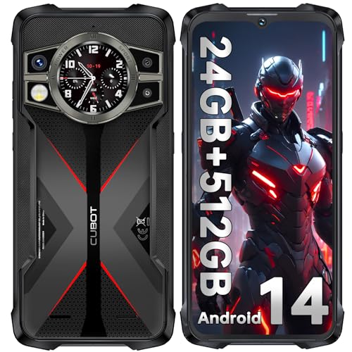 CUBOT Kingkong 9 512GB Outdoor Smartphone Android 14 (2024), 24GB+512GB Outdoor Handy Ohne Vertrag, 10600mAh(33W) Baustellenhandy, 6,58" FHD+(120Hz), 100MP+24MP Nachtsicht, G99/IP68/4G Dual SIM/NFC von CUBOT