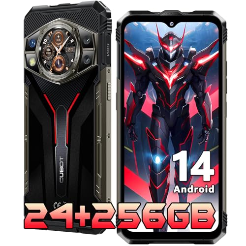 CUBOT Kingkong AX (2024) Outdoor Handy Android 14 - Outdoor Smartphone Ohne Vertrag, 24GB+256GB/1TB Baustellenhandy, 100MP Smartphone, 6.58'' FHD+120Hz, 1.32 "Zurück Dsiplay, 5100mAh(33W)/IP68/NFC/GPS von CUBOT