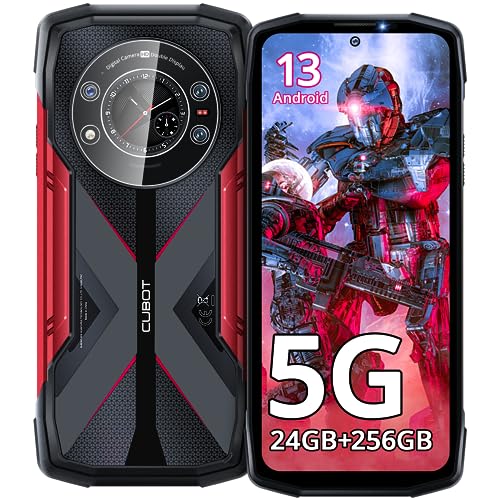 CUBOT Kingkong Star(2023) 5G Outdoor Smartphone Android 13, 24GB+256GB/1TB, 10600mAh(33W), 6.78" FHD+1.09" Zurück Dsiplay Outdoor Handy Ohne Vertrag, 100MP+24MP Nachtsicht, IP68/NFC/3 Slots, Rot von CUBOT