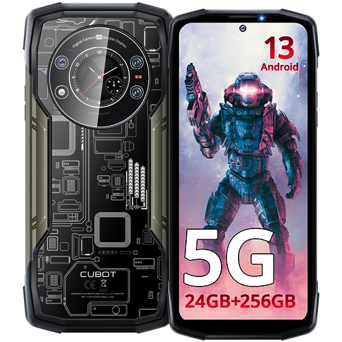CUBOT Kingkong Star(2023) 5G Outdoor Smartphone Android 13, 24GB+256GB/1TB, 10600mAh(33W), 6.78" FHD+1.09" Zurück Dsiplay Handy Ohne Vertrag, 100MP+24MP Nachtsicht, IP68/NFC/3 Slots, Schwarz von CUBOT