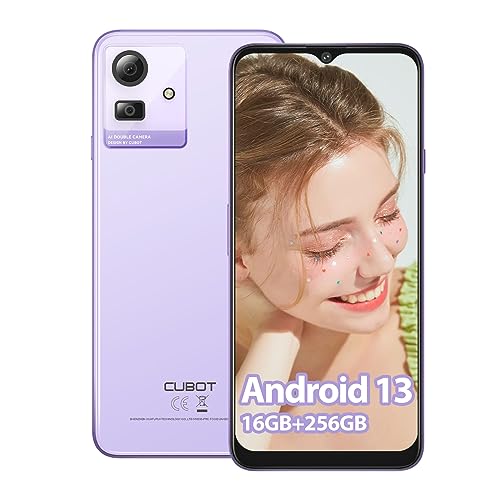CUBOT NOTE 50 Android 13 Handy Günstig (2023) Octa-Core,16GB RAM/256GB ROM Smartphone Ohne Vertrag,4G Dual SIM Simlockfreie Handys,6,56" HD+ Display,5200mAh Akku,50MP Kamera,NFC/Fingerabdruck/OTG-Lila von CUBOT