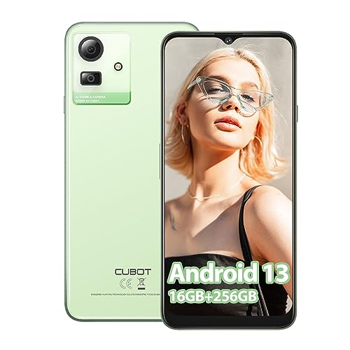 CUBOT NOTE 50 Android 13 Smartphone Günstig (2023) Octa-Core,16GB RAM/256GB ROM Handy Ohne Vertrag,4G Dual SIM Simlockfreie Handys,6,56" HD+ Display,5200mAh Akku,50MP Kamera,NFC/Fingerabdruck/OTG-Grün von CUBOT