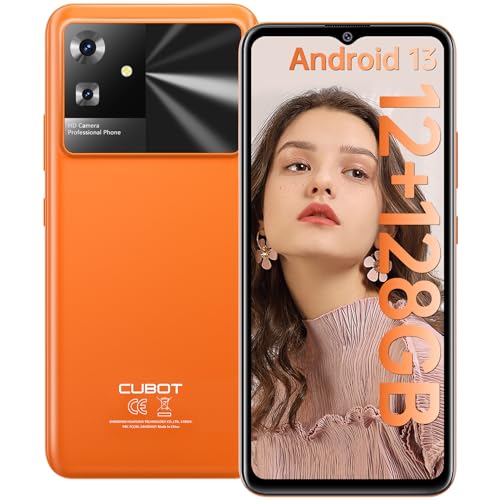 CUBOT Note 21 – 6,5-Zoll-HD+-Smartphone, 6 GB und 128 GB, 50 MP Dual-Kamera, 5200 mAh Akku, Android 13, OctaCore-Prozessor, orange Farbe von CUBOT
