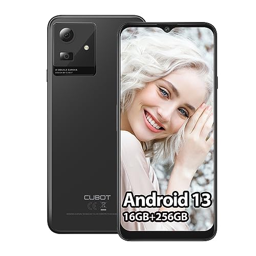 CUBOT Note 50 Smartphone Ohne Vertrag Android 13 Handy Günstig (2023),Octa-Core 16GB RAM/256GB ROM 4G Dual SIM Simlockfreie,6,56" HD+ Display,5200mAh,50MP Kamera,NFC/Fingerabdruck/OTG-Schwarz von CUBOT