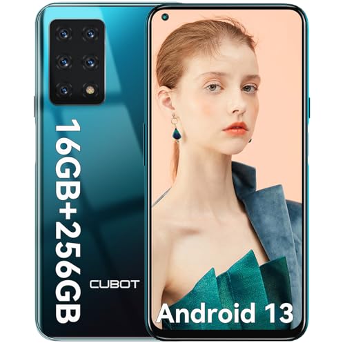 CUBOT X30P Smartphone Ohne Vertrag 16GB+256GB Display 6.4" FHD 4200mAh 48MP+32MP Kamera 4G Dual SIM Android 13 Handy Octa Core/NFC/GPS/OTG/Fingerabdruck - Gradient Grün von CUBOT