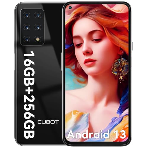 CUBOT X30P Smartphone Ohne Vertrag 16GB+256GB Display 6.4" FHD 4200mAh 48MP+32MP Kamera 4G Dual SIM Android 13 Handy Octa Core/NFC/GPS/OTG/Fingerabdruck - Schwarz von CUBOT
