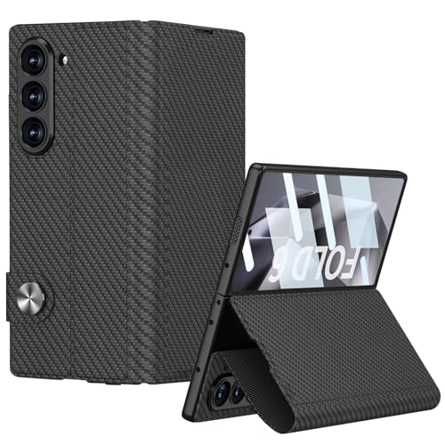 CUBTEM Case for Samsung Galaxy Z Fold 6 with S Pen Slot & Stand, Card Slot, Magnetic Buckle Hinge Cover Protection, Screen Protector, Shockproof Protective Case Mobile Phone Case (02-Schwarz) von CUBTEM
