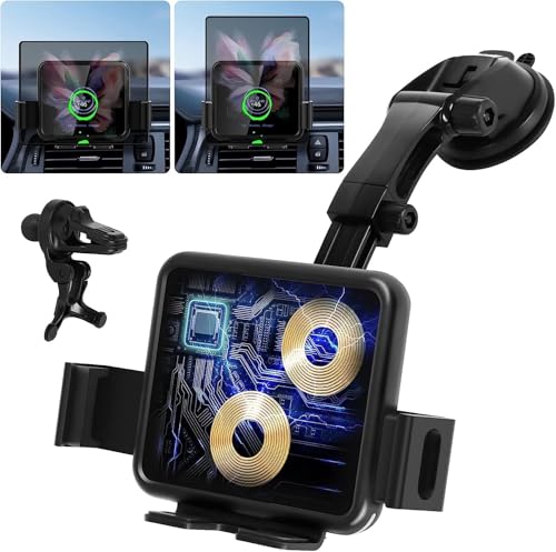 CUBTEM Handyhalterung Auto Mit Ladefunktion,15W Qi Doppelspule Kabelloses Autoladegerät Schnellladegerät,Handyhalterung Auto Magnet für Samsung Galaxy Z Fold 6/5/4 für iPhone für Huawei 4,3-8,1 Zoll von CUBTEM