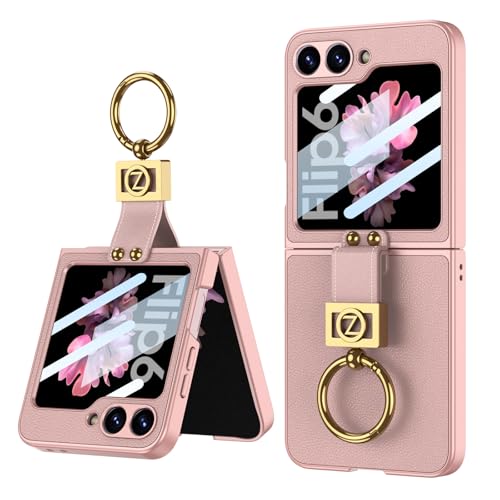 Hülle für Samsung Galaxy Z Flip 6 mit Ringhalterung, magnetischer Scharnierabdeckung, transparenter Beschichtung aus PC, eingebautem Frontschutz und rundum Schutz, Rosa Hülle für Samsung Galaxy Z Flip 6 mit Ringhalterung, magnetischer Scharnierabdeckung, transparenter Beschichtung aus PC, eingebautem Frontschutz und rundum Schutz, Rosa von CUBTEM