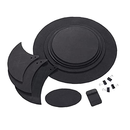 Drum Schalldämpfer Set Trommel Mute Pads Drum-Kit Mute Pads Kit Dämpfer für Drum Größen 10Piece Schwarz Trommel von CUCUFA