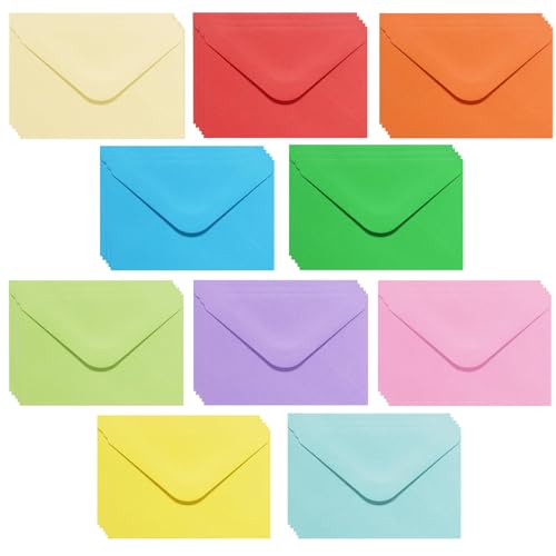 Geschenkkartenumschläge, 50pcs Mini -Umschläge, farbenfrohe winzige Taschenumschlag, Papierkarte für Hochzeit Geschenkkartenumschläge, 50pcs Mini -Umschläge, farbenfrohe winzige Taschenumschlag, Papierkarte für Hochzeit von CUCUFA