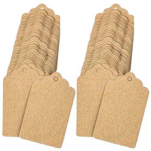 Versandanhänger, 100 Stück 1, 18 x 1, 97 Zoll Kraftpapier-Geschenkanhänger, dekorative Blankoanhänger zum Beschriften, beschreibbare Warenanhänger, Kleidungsanhänger Versandanhänger, 100 Stück 1, 18 x 1, 97 Zoll Kraftpapier-Geschenkanhänger, dekorative Blankoanhänger zum Beschriften, beschreibbare Warenanhänger, Kleidungsanhänger von CUCUFA