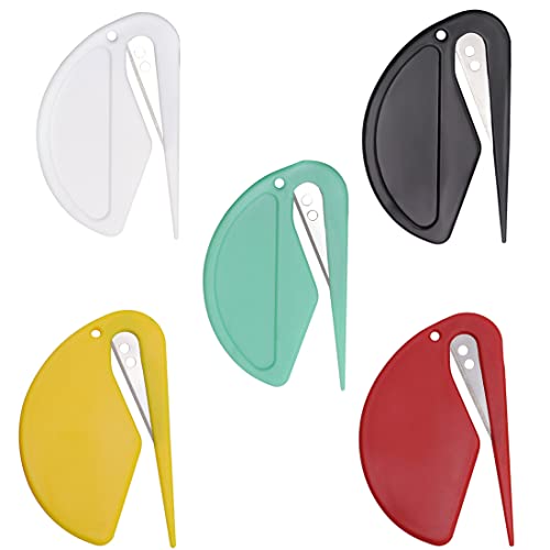 CUHZA 5er-Pack Brieföffner, Briefumschlagschneider Kunststoffschneider, effizienter Brieföffner mit scharfkantigem Briefumschlagschneider zum Verpacken von Post, Auspacken, Papierschneiden von CUHZA
