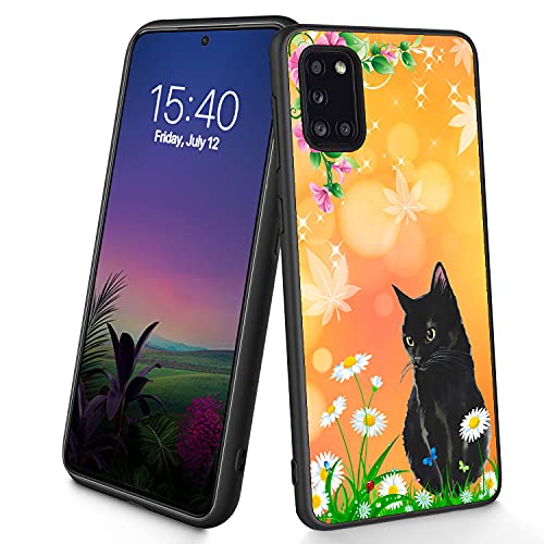 CUISHAN Kompatibel mit Galaxy A51 4G Hülle (nicht passend für A51 4G), dünne, weiche TPU-Silikon-Schutzhülle, stoßfest, rutschfest, für Samsung Galaxy A51 4G 16,5 cm (6,5 Zoll), schwarze Katze von CUISHAN