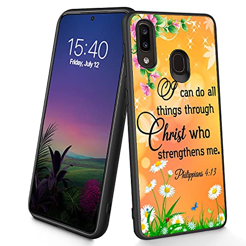 Kompatibel mit Galaxy A20/A30 Hülle, schlank, weiches TPU-Silikon, stoßfest, rutschfest, Schutzhülle für Samsung Galaxy A20/A30 6,4 Zoll (2019), (Philipper 4:13) von CUISHAN
