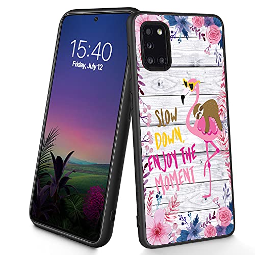 Kompatibel mit Galaxy A41 Hülle, dünne, weiche TPU-Silikon-Schutzhülle, stoßfest, rutschfest, Schutzhülle für Samsung Galaxy A41 15,5 cm (6,1 Zoll) (2020), (Faultier und Flamingo) von CUISHAN