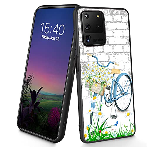 Kompatibel mit Galaxy S20 Ultra, dünne, weiche TPU-Silikon-Schutzhülle, stoßfest, rutschfest, für Samsung Galaxy S20 Ultra 17,5 cm (6,9 Zoll) (2020), (Blumenfahrrad) von CUISHAN