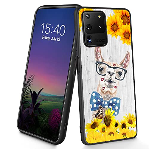 Kompatibel mit Galaxy S20 Ultra, dünne, weiche TPU-Silikon-Schutzhülle, stoßfest, rutschfest, für Samsung Galaxy S20 Ultra 17,5 cm (6,9 Zoll) (2020), (Sonnenblumen-Alpaka) von CUISHAN