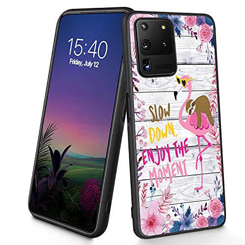 Kompatibel mit Galaxy S20 Ultra, dünne, weiche TPU-Silikon-Schutzhülle, stoßfest, rutschfest, für Samsung Galaxy S20 Ultra 17,5 cm (6,9 Zoll) (2020), Schlauchtuch und Flamingo) von CUISHAN