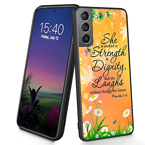 Kompatibel mit Galaxy S21 Hülle, dünne, weiche TPU-Silikon-Schutzhülle, stoßfest, rutschfest, für Samsung Galaxy S21 6,2 Zoll (2021), (Sprichwörter 31:25) von CUISHAN