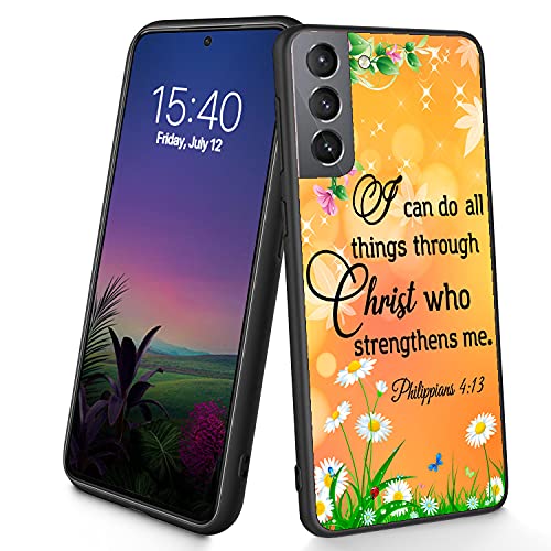 Kompatibel mit Galaxy S21 Plus, dünne, weiche TPU-Silikon-Schutzhülle, stoßfest, rutschfest, für Samsung Galaxy S21 Plus 6,7 Zoll (2021), (Philipper 4:13) von CUISHAN